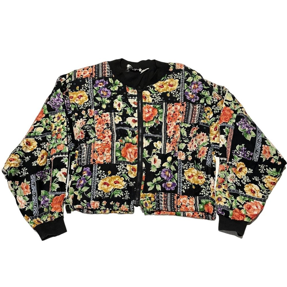 SPEED LIMIT‎ VINTAGE CROP FLORAL JACKET SIZE SMALL 80S 90S | U1